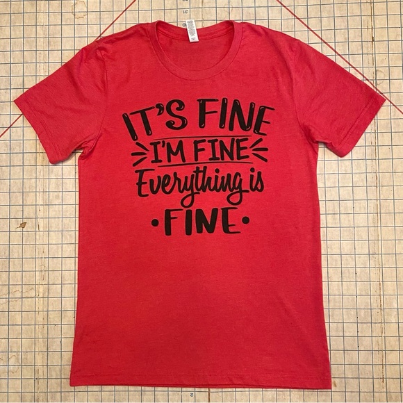 Canvas graphic tee, size M, Heather/light red - Picture 1 of 6